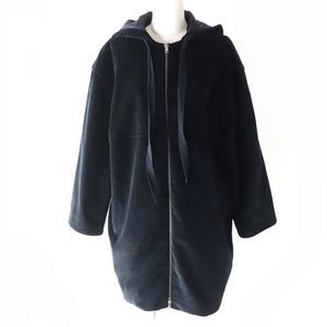 Other MARNI Women's Corduroy Hooded Long Jacket Black Cotton Outerwear